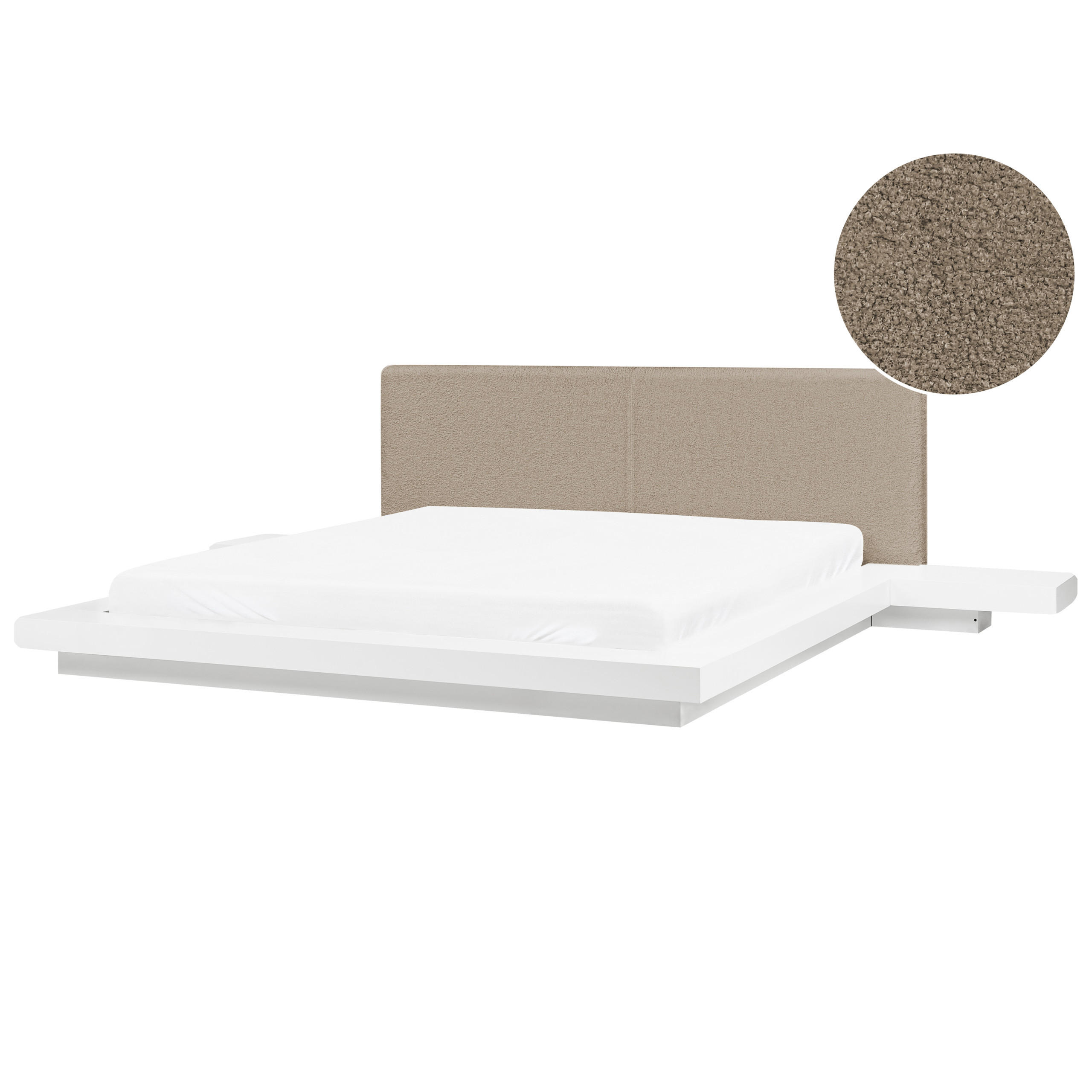 Beliani POSTEL s roštem 180/200 cm MDF deska Taupe Zen