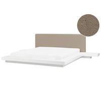 BETT mit Lattenrost 180/200 cm MDF-Platte Taupe Zen - Taupe, Holzwerkstoff (180/200cm) - Beliani