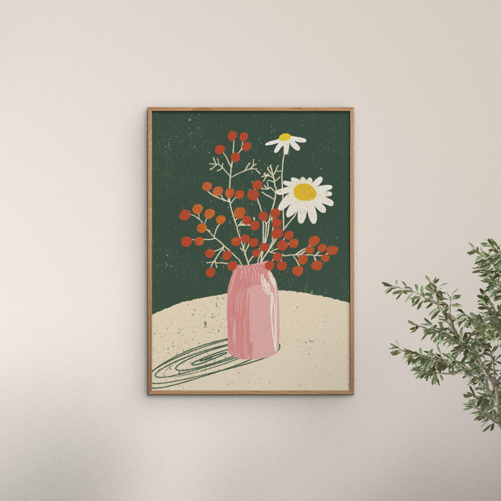 POSTER Gigi Rosado - Winter Bouquet - Grün, Papier (30/40/0.1cm) - Poster&Frame