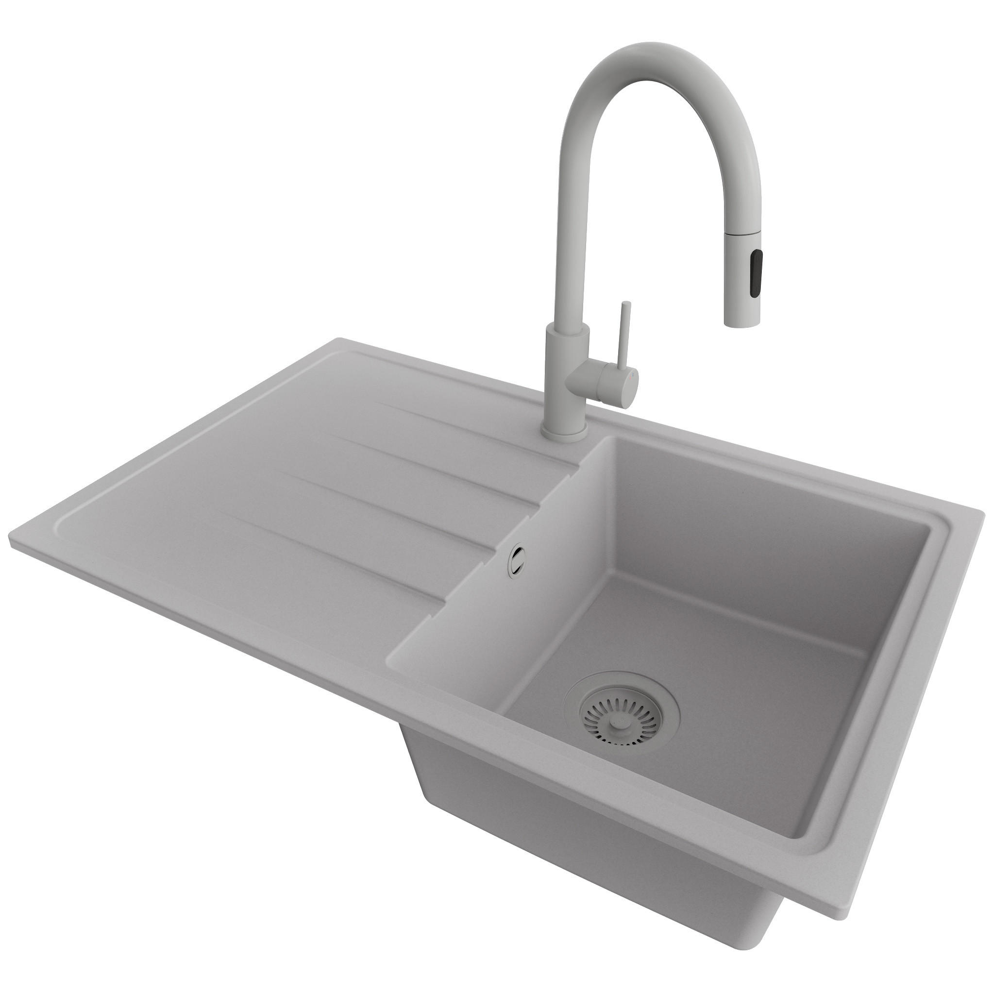 Primagran Granitspüle Grau, Grau, Grau 78x19x50 cm