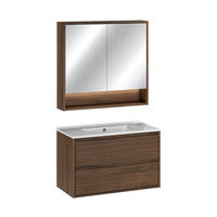 BADMÖBEL 81cm Edmé 2er-Set Holz - Braun, Holzwerkstoff (81/52/46cm) - Petits-meubles