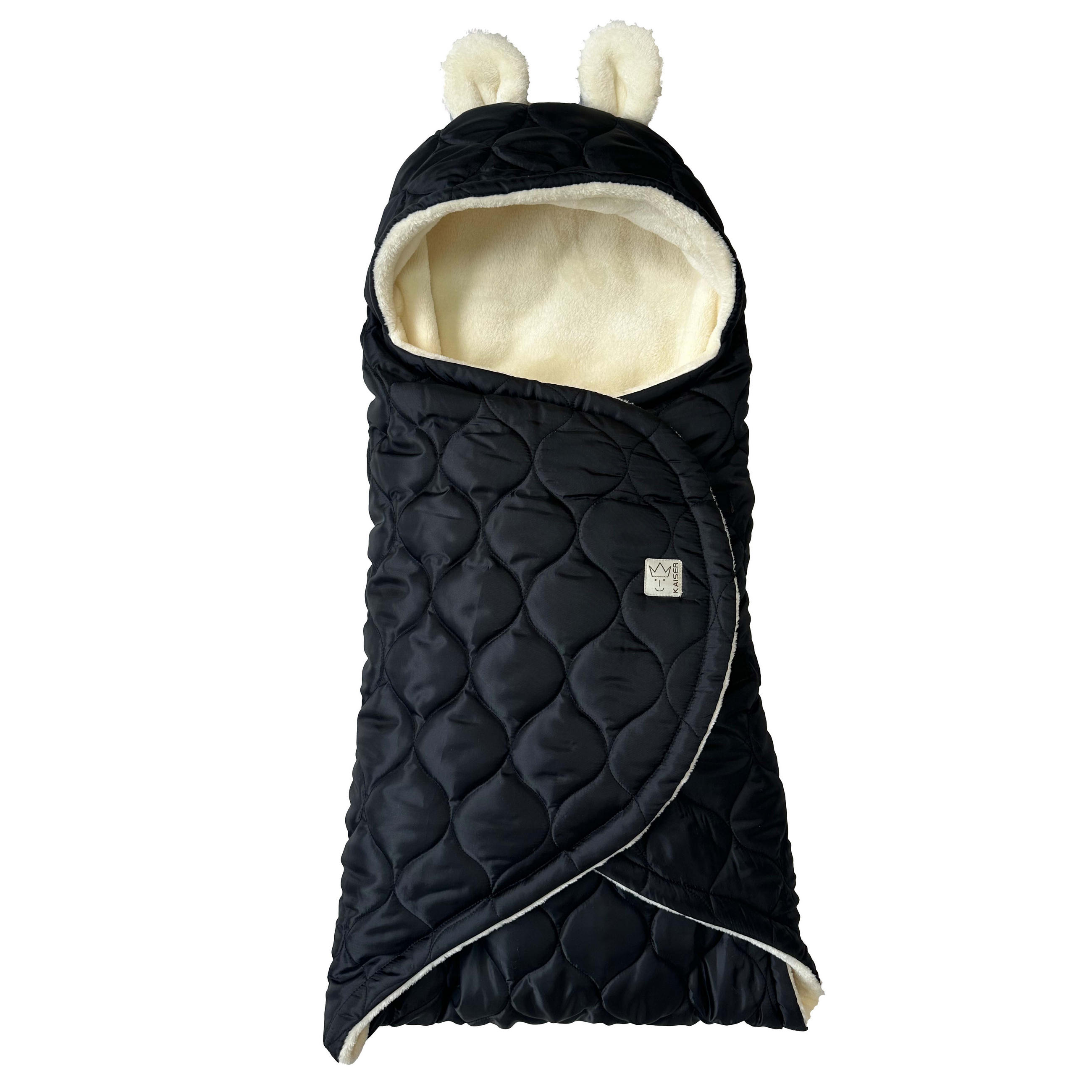 Kaiserbaby Babyschalenwrap Schwarz Hochglanz 32x7x77 cm