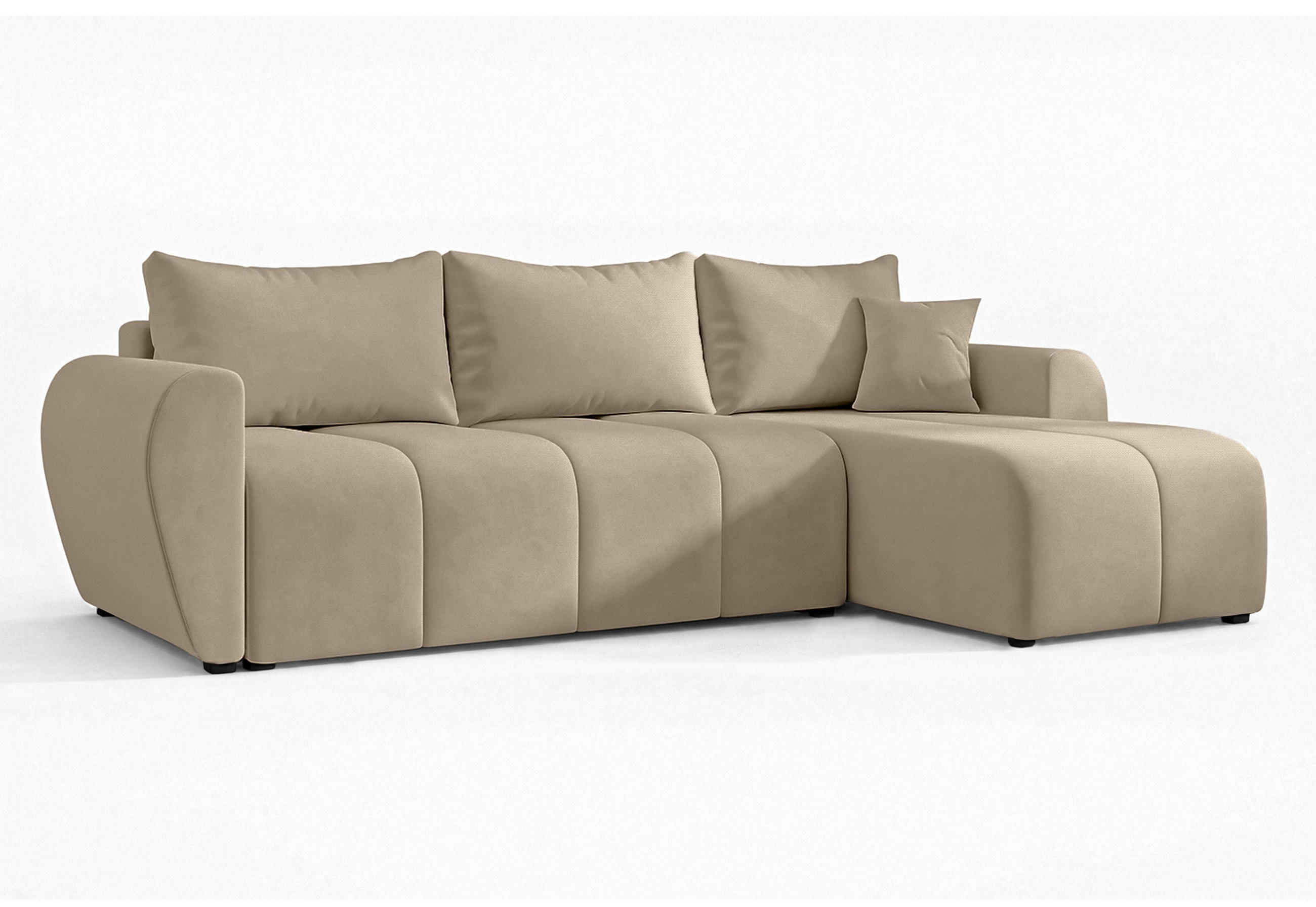 ECKSOFA L Form Malatya Hellbraun 246/145/80 cm stilvolle mit Schlaffunktion R - Hellbraun/Schwarz, Kunststoff/Textil (246/145cm) - AX Living
