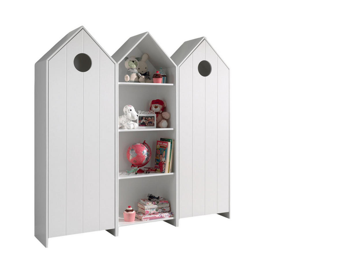 REGALSCHRANK Set Kania mit Standregal MDF+Holzwerkstoff Weiß - Weiß, Holzwerkstoff (173/171/37cm) - 58aufmkessel