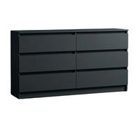 KOMMODE mit 6 Schubladen 140 cm breit in anthrazit - Anthrazit, Holzwerkstoff (140/77.5/35cm) - Home Collective