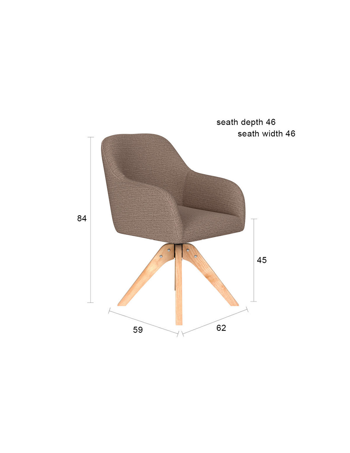 ESSZIMMERSTUHL Otis - Beige - 62/59/84 cm - Beige, Textil (59/84/62cm)