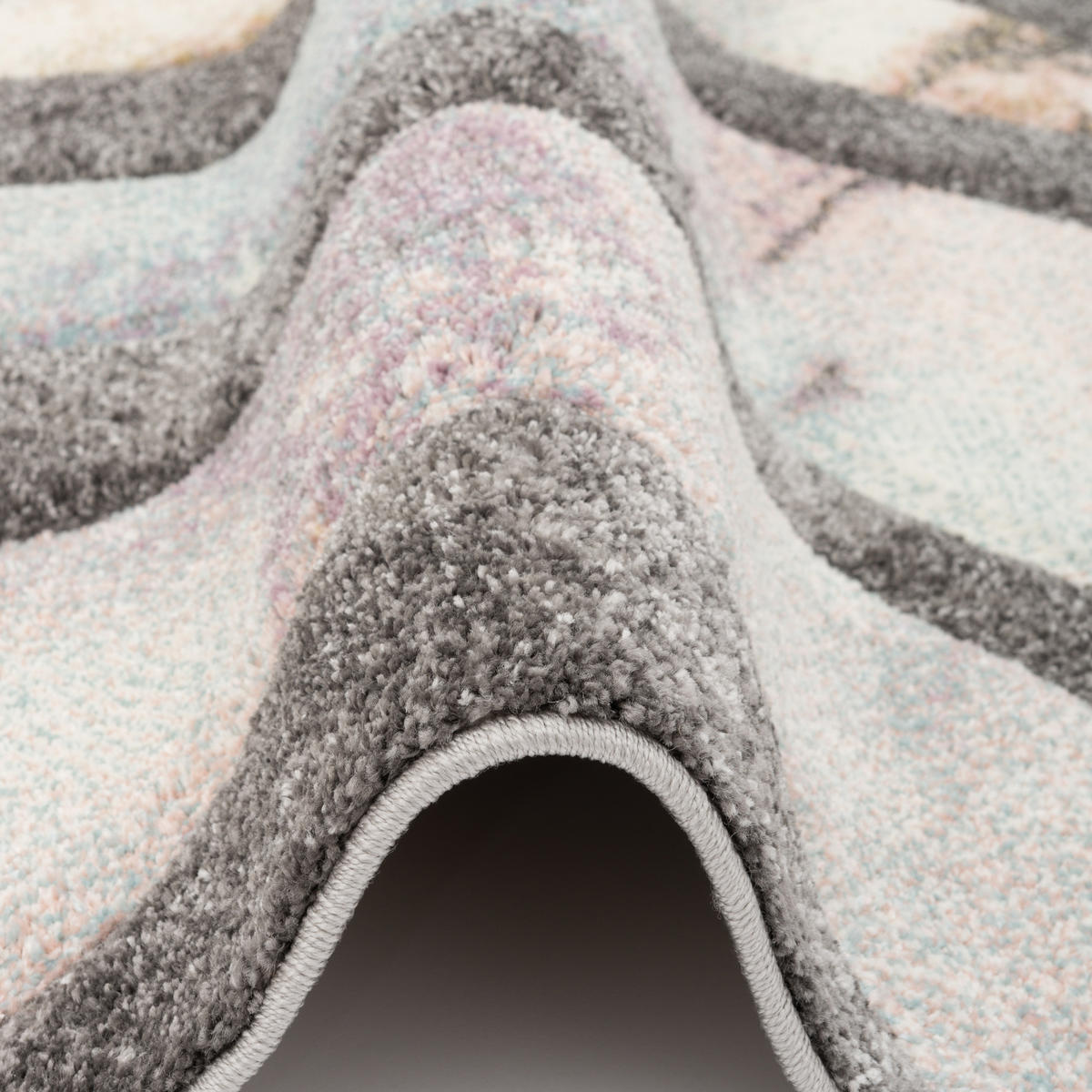 DESIGNER TEPPICH MAUI PASTELL WELLEN - Grau, Textil (140/200cm) - Pergamon