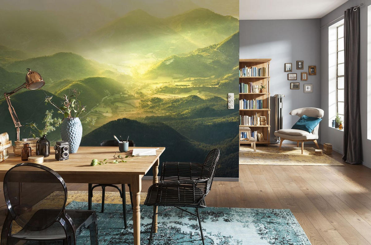 FOTOTAPETE Berglandschaft 200 x 150 cm - Grün, Papier (200/150cm) - Sanders & Sanders
