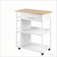 KÜCHENINSEL Weiß-Natur 73/38/88 cm - Weiß, Holzwerkstoff (73/88/38cm) - PANGIVO