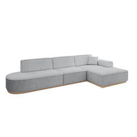 ECKSOFA Ottomane Rechts IREA-L2 - 327x165x80 cm Grau - Grau, Holzwerkstoff/Textil (327/165cm) - ALTDECOR