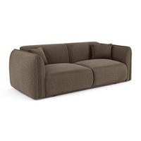 3-SITZER-SOFA LUSH Kettgewebe mit weichem Griff Marron glacé 206cm - Hellbraun/Braun, Textil (206/72.5/90cm) - Premium Interiors