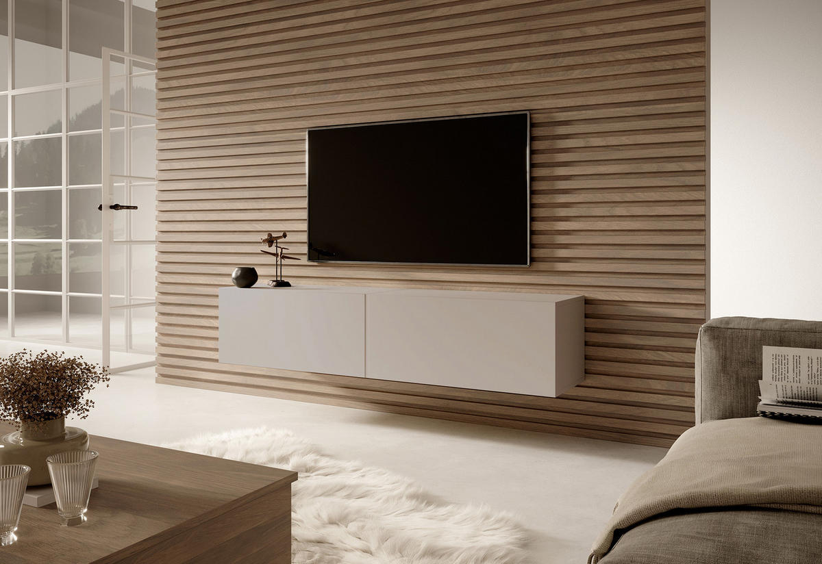TV-HÄNGEBOARD Bisira Graubeige 140 cm - Greige, Holzwerkstoff (140/30/31.6cm) - Selsey