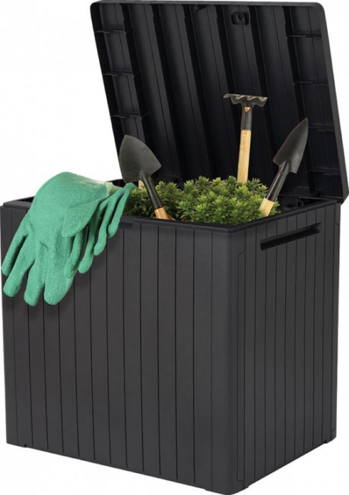 GARTENBOX LxBxH 44 x 58 x 55 cm 113 Liter Stauraum PlatzKissenbox mit Deckel Grau Anthrazit - Anthrazit, Kunststoff (58/55/44cm) - PROREGAL