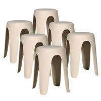HOCKER 6er-Set TOM Beige - Beige, Kunststoff (43/46.5/43cm) - Weber Industries