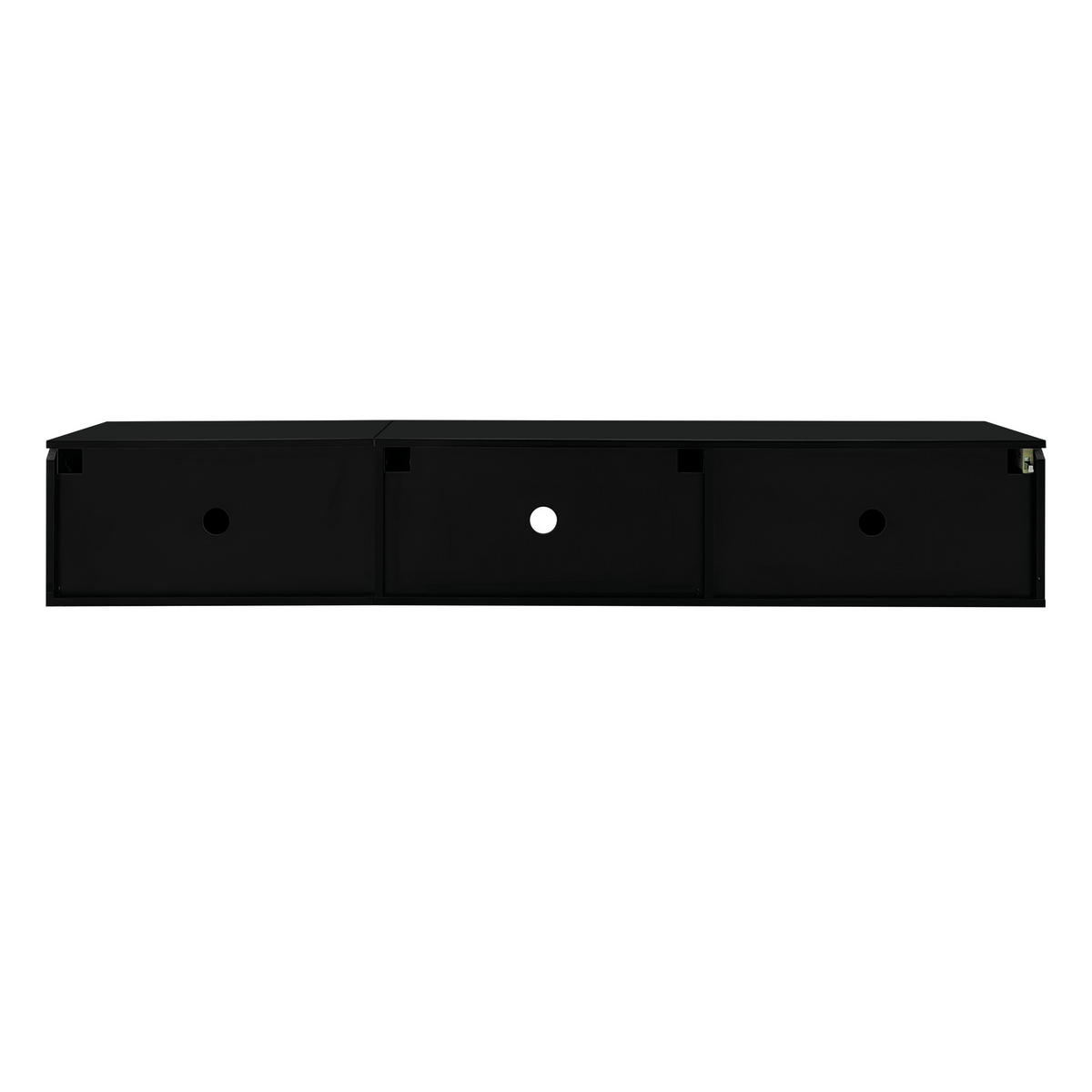 LOWBOARD DE-40211 hängend, mit LED-Beleuchtun Schwarz/Weiß - Schwarz/Weiß, Holzwerkstoff (180/30/35cm) - ComfortXL