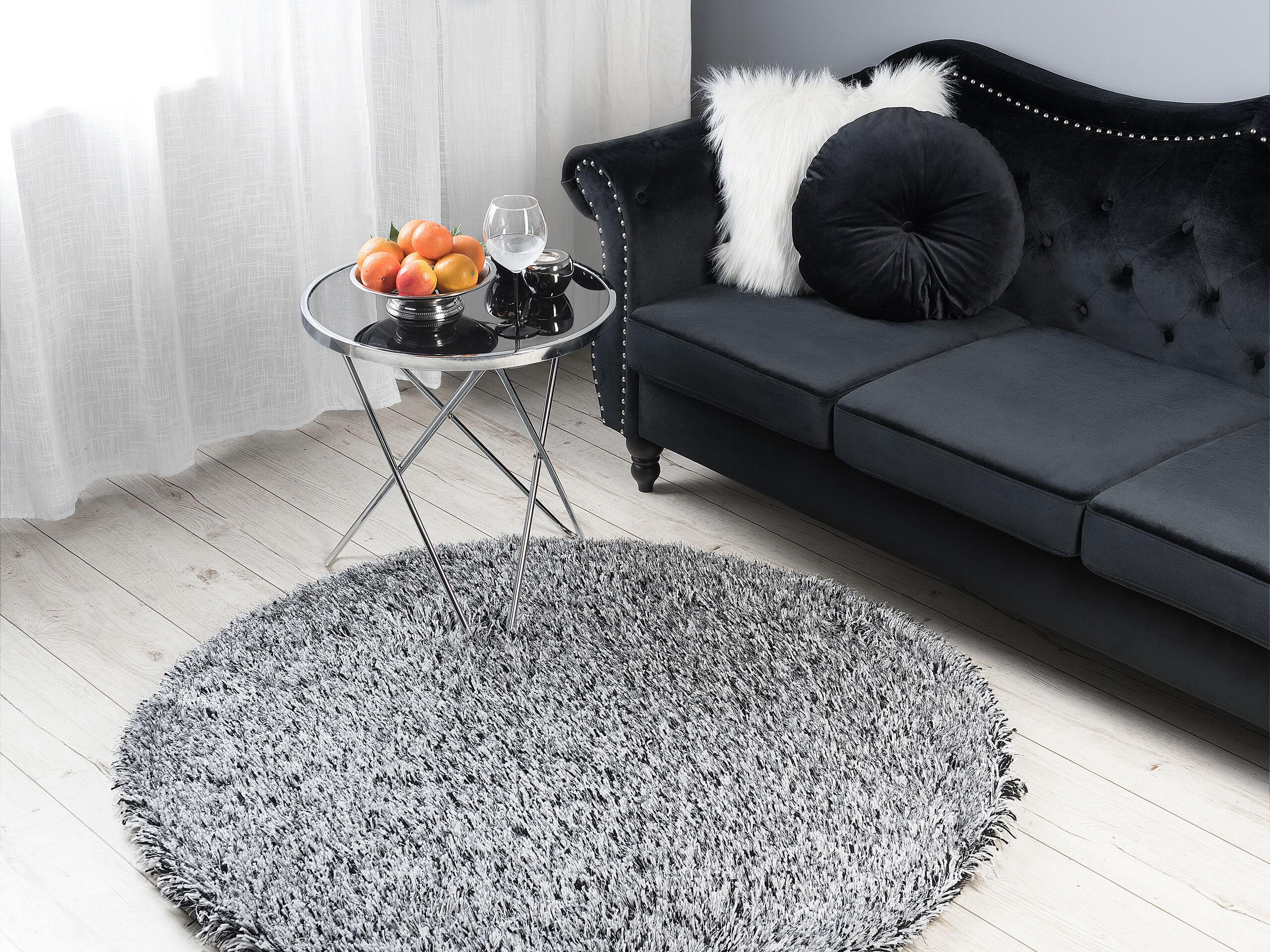 SHAGGY-TEPPICH Cide 140/140 cm - Schwarz, Kunststoff (140/140cm) - Beliani