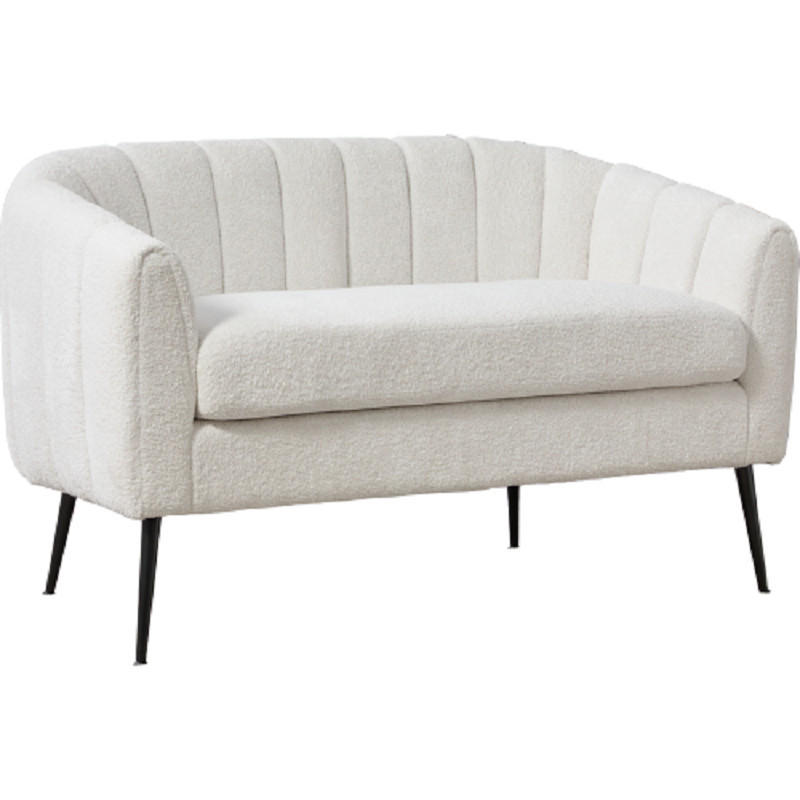 2-SITZER SOFA Chenille Ivory mit abnehmbaren Sitzkissen - Creme, Holzwerkstoff/Textil (127.5/76.5/70cm) - WISHDOR