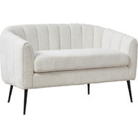 2-SITZER SOFA Chenille Ivory mit abnehmbaren Sitzkissen - Creme, Holzwerkstoff/Textil (127.5/76.5/70cm) - WISHDOR