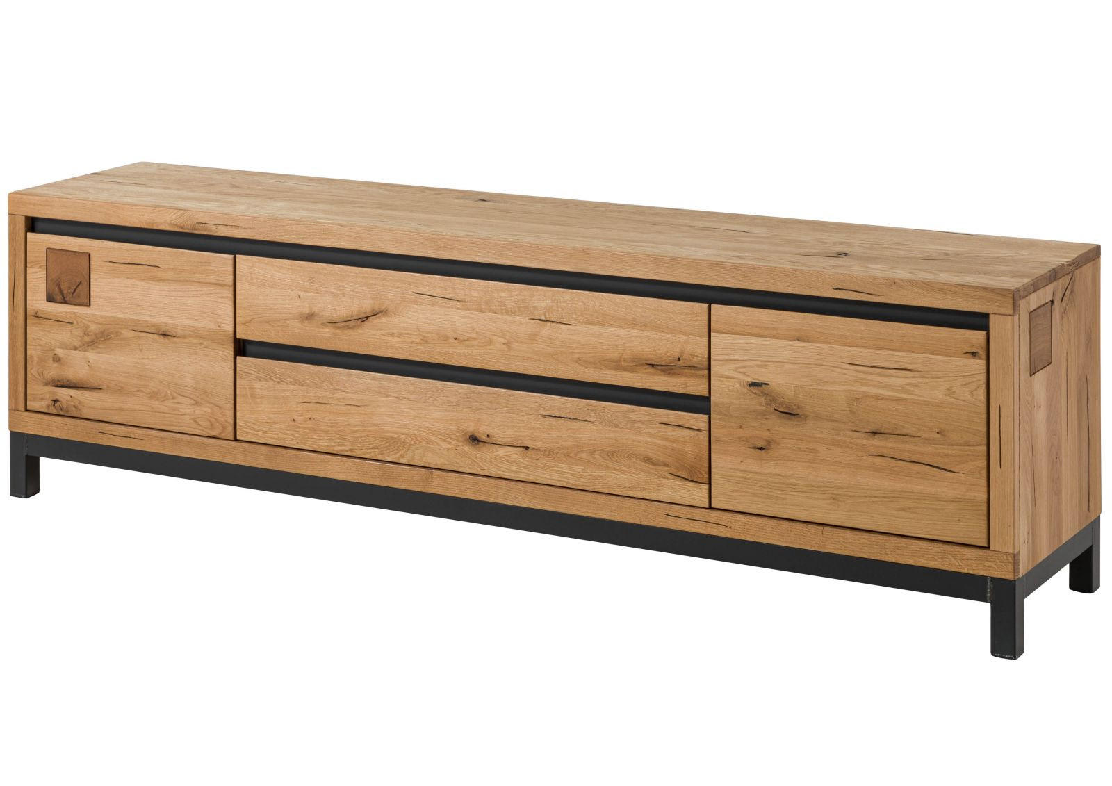 TV-BOARD Wildeiche 190x40x56 natur geölt VILLANDERS #153 - Naturfarben, Holz (190/56/40cm) - Massivmoebel24