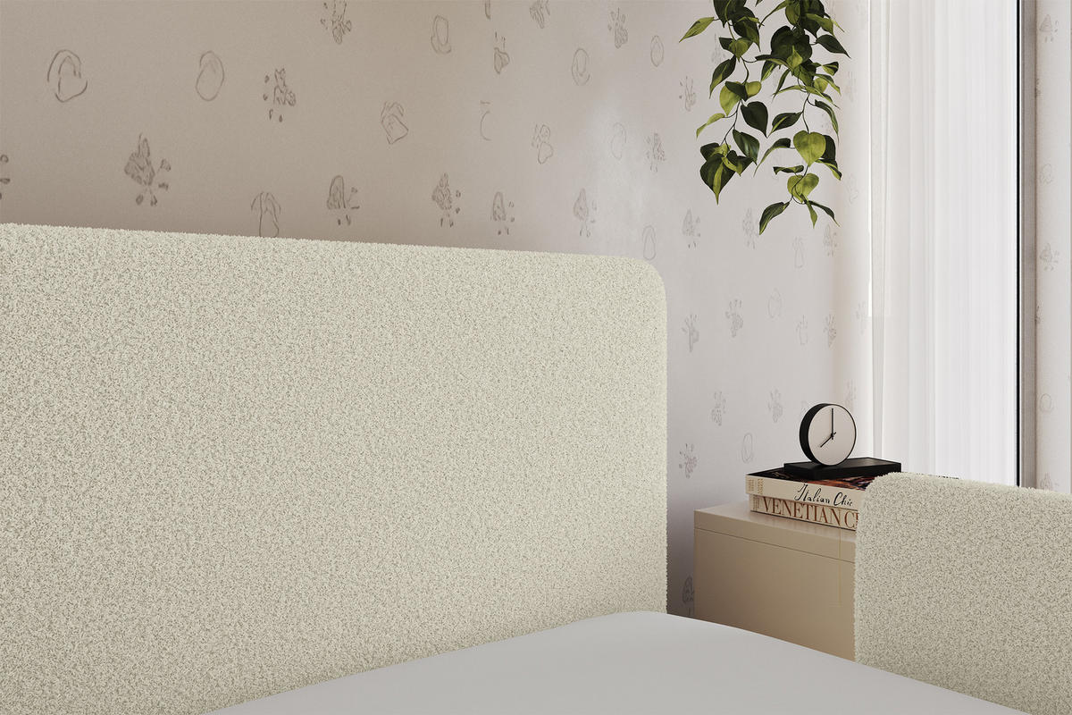 EINZELLBETT Jugendbett mit Bettkasten, Links - NORY 80x200 Beige - Champagner, Holzwerkstoff/Textil (80/200cm) - ALTDECOR