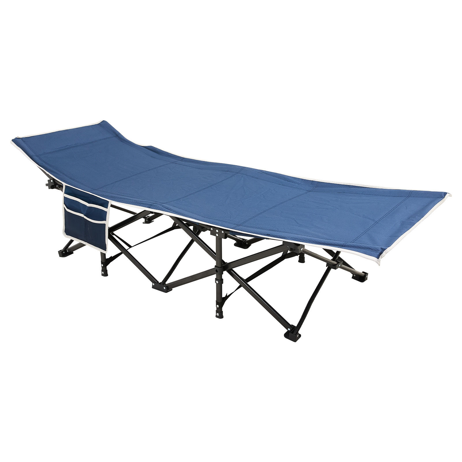 CAMPINGBETT Feldbett für Camping und Mittagspause in Schwarz Klappbar Platzsparend Robust und Langlebig 190 x 71 x 37 cm 6,78 kg - Blau, Metall - Livingandhome