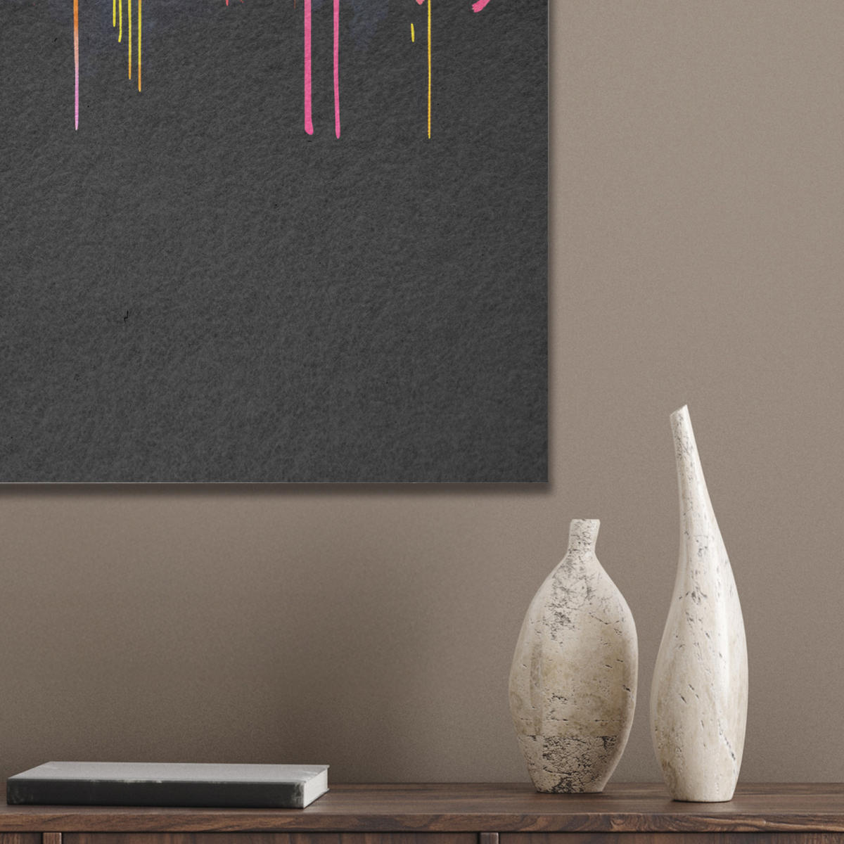 AKUSTIKBILD Weltkarte - Farbe - Bunt - Graffiti - Welt Kunstdruck Schlafzimmer 50x70 cm - Multicolor, Kunststoff (50/70/0.9cm) - MuchoWow