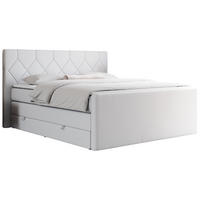 BOXSPRINGBETT KING EIGAR 140/200 Weiß Kunstleder - H4 - Weiß, Holz/Textil (140/200cm) - MKS