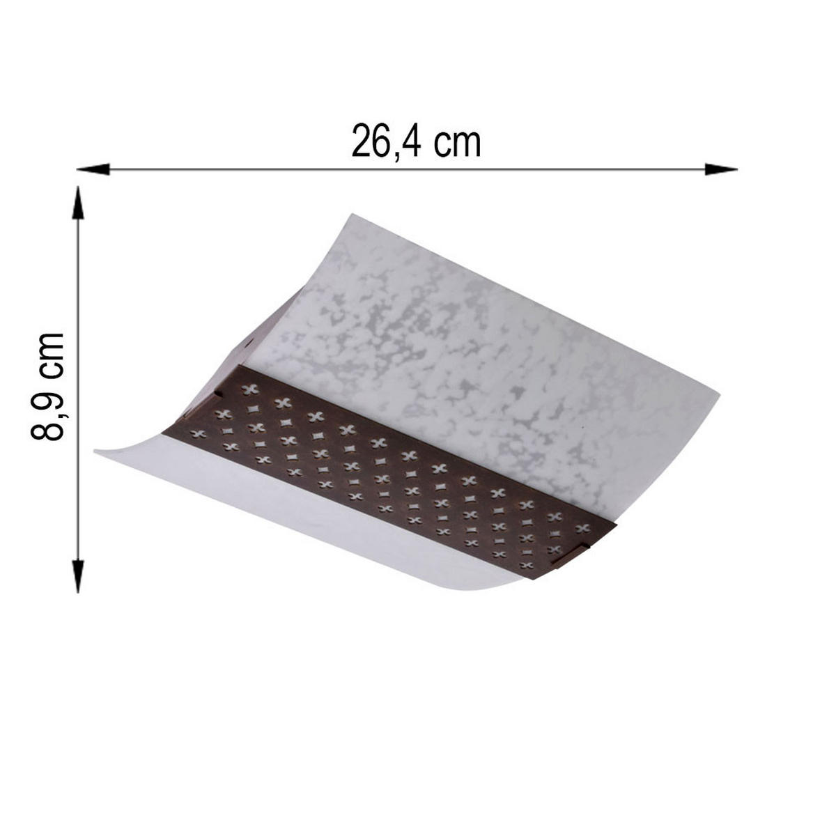 LED DECKENLEUCHTE SARAH Braun Metall Glas 2er Set - Braun, Glas (25.4/26.4/8.9cm)