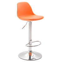 BARHOCKER Kilian, Gestell Metall in Chromoptik, Kunstleder Orange - Chromfarben/Orange, Kunststoff/Textil (39/100/43cm) - TPFLiving