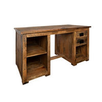SCHREIBTISCH Mango 140x80x76 natur lackiert RAILWAY #161 - Braun, Holz (80/140/76cm) - Massivmoebel24