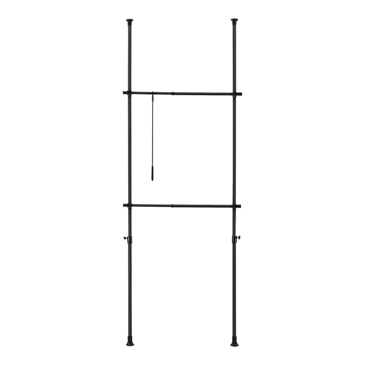 TELESKOPGARDEROBE Kemi - Schwarz, Metall (115/278/5cm) - [en.casa]