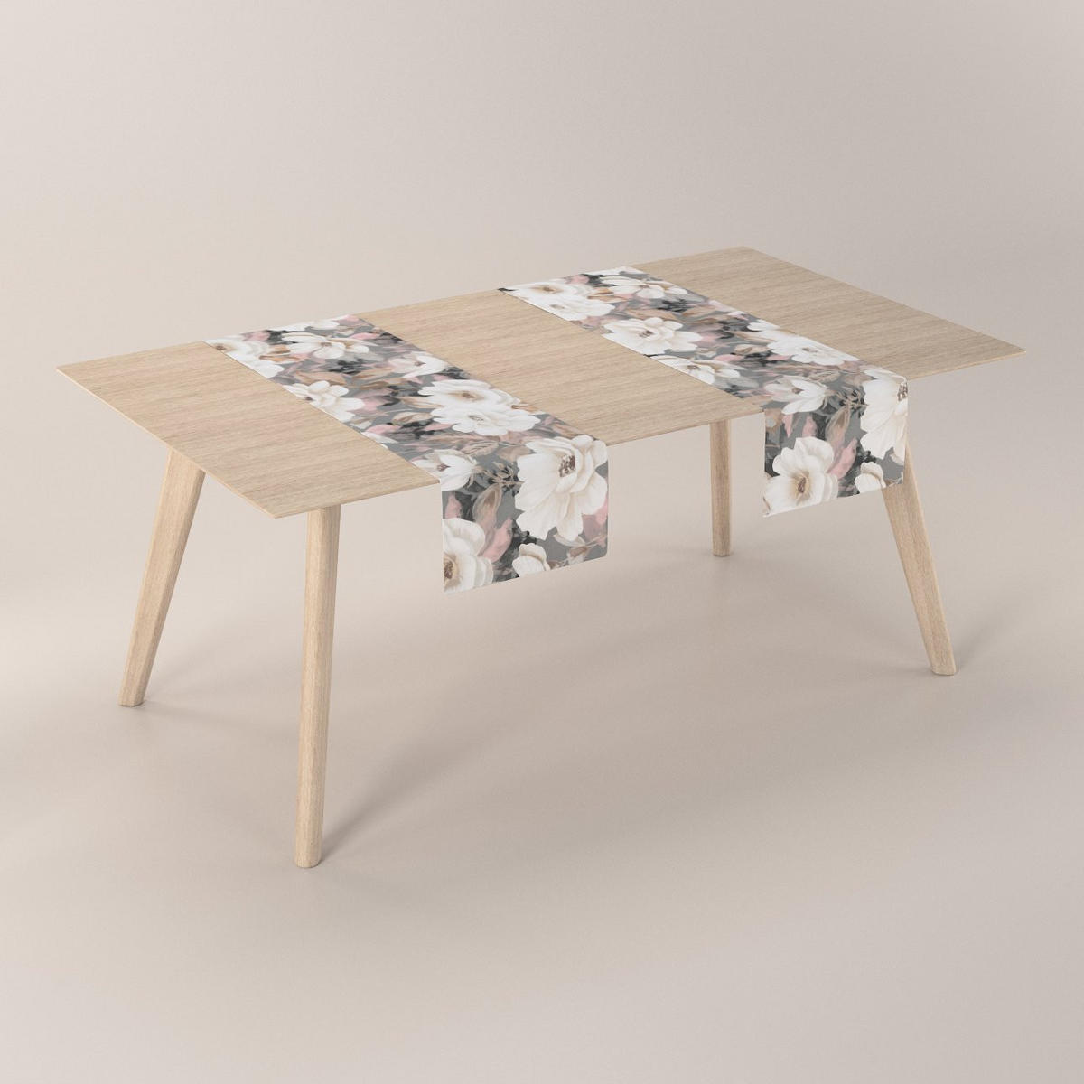 TISCHLÄUFER Gardenia, grau und rosa, 40x130 cm - Grau, Textil (40/130cm) - Dekoria