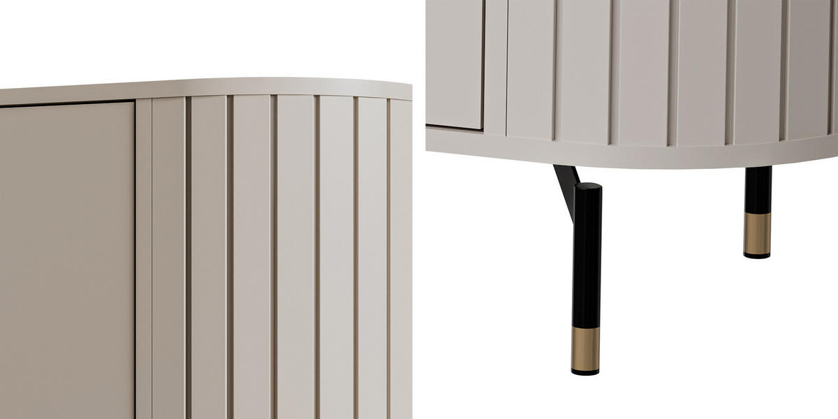 KOMMODE Zante 150 2D2S 02 - Kaschmir/Goldfarben, Holzwerkstoff/Metall (151/81/40cm) - MIRJAN24