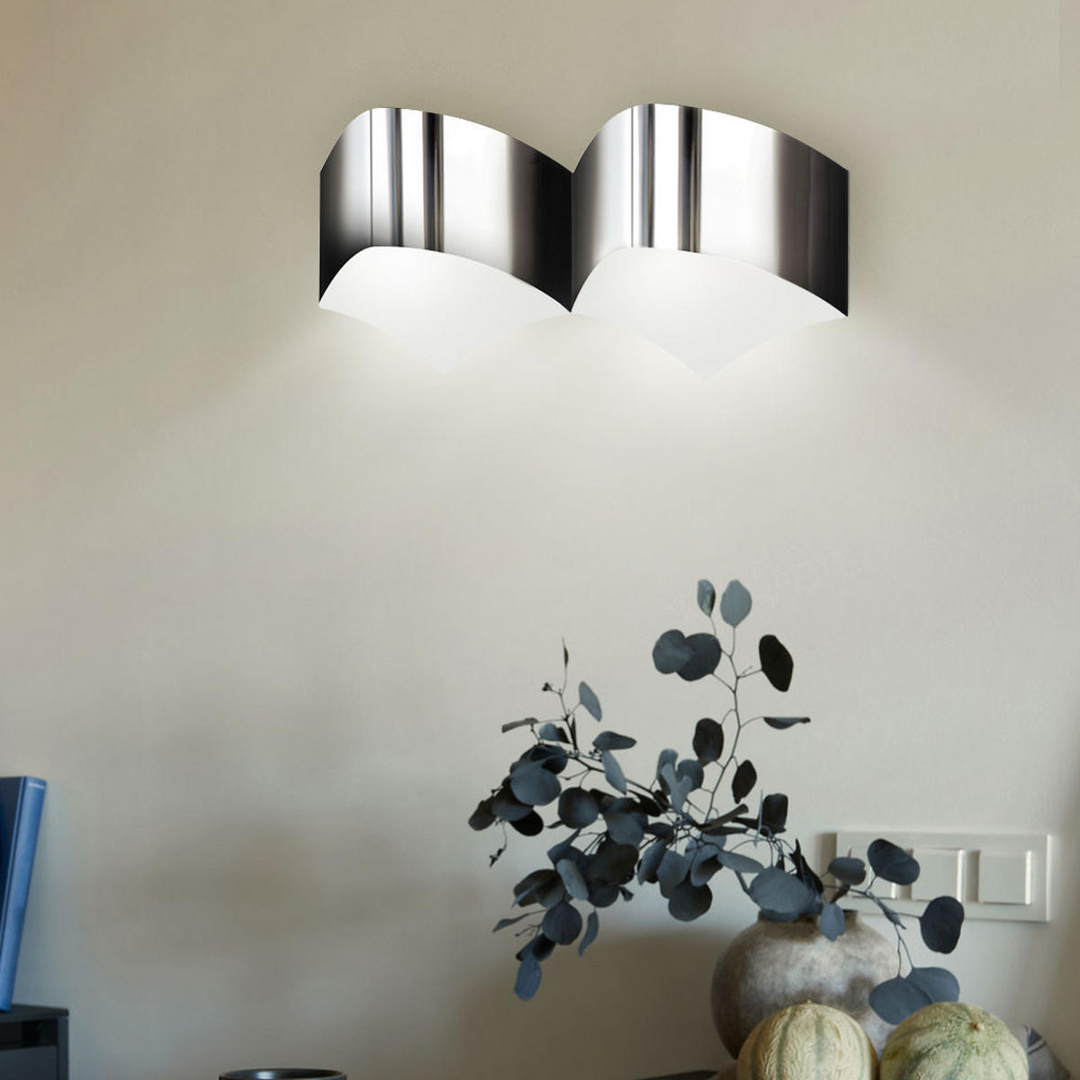 LED WANDLEUCHTE CARRE Chrom Silber - Silberfarben, Metall (11/18.5/45cm) - Wofi