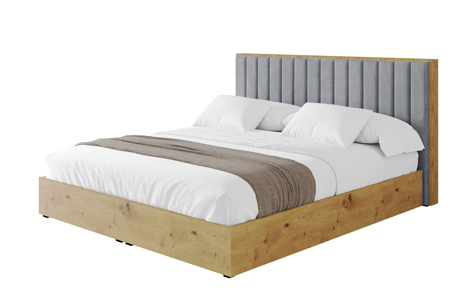 POLSTERBETT mit Bettkasten und Lattenrost, Boxbett ohne Matratze - ENZO4 120x200 Grau - Grau, Holzwerkstoff/Textil (120/200cm) - ALTDECOR