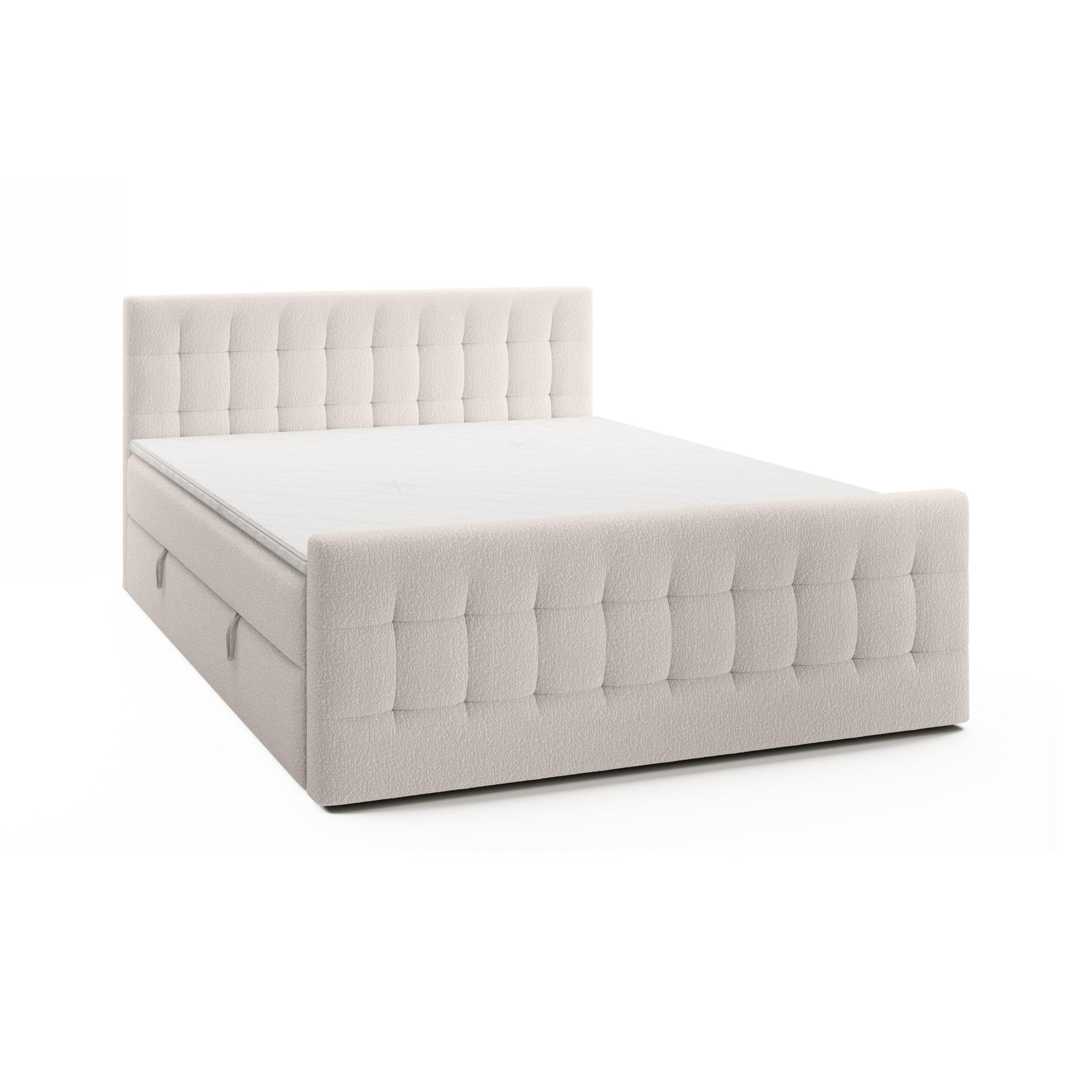 Fedve BOXSPRINGOVÁ POSTEL YAZO ROYAL 200x200 cm, Krémová