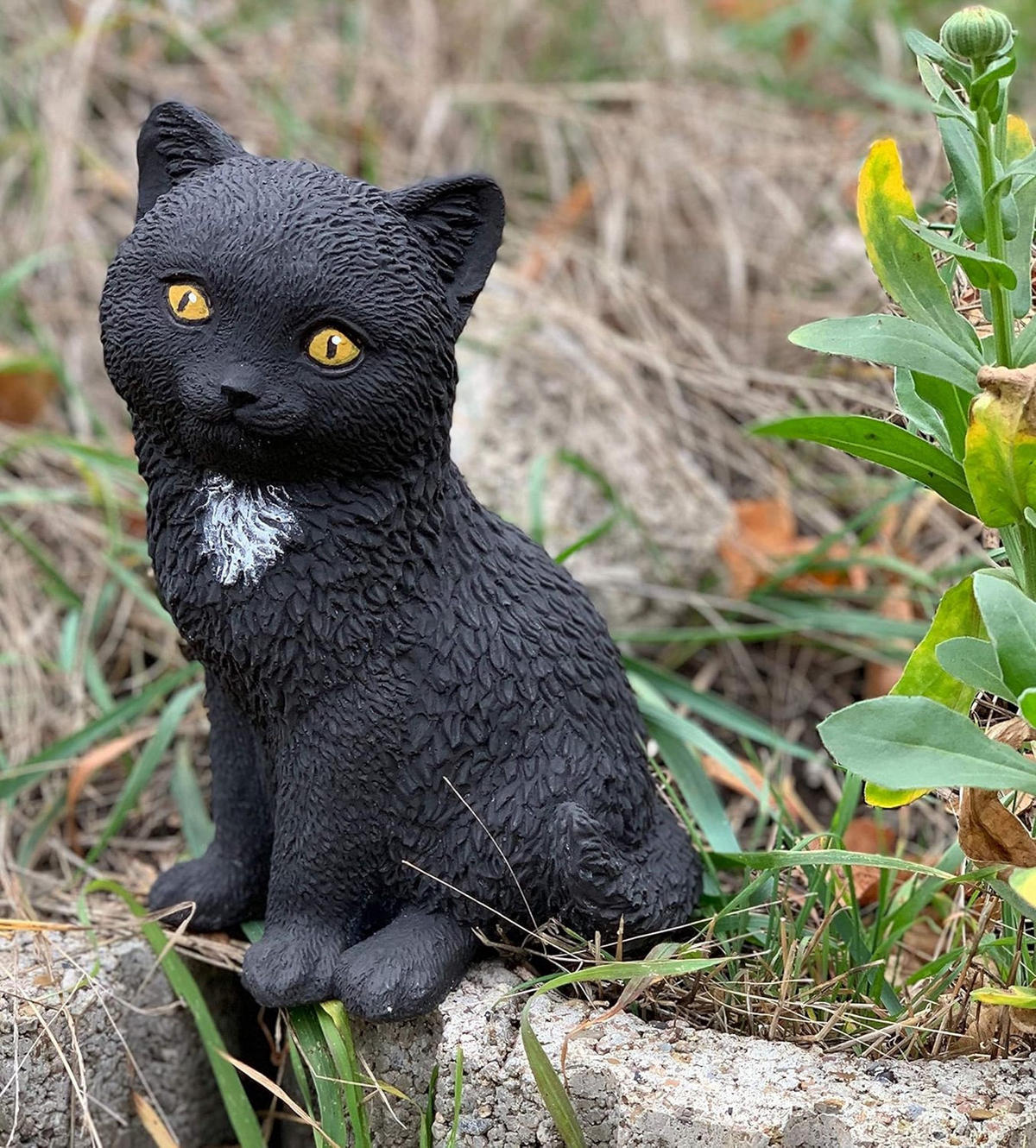 STEINFIGUR Schwarze Katze Morle frostfest wetterfest Steinguss - Schwarz, Stein (14/21/14cm) - stoneandstyle