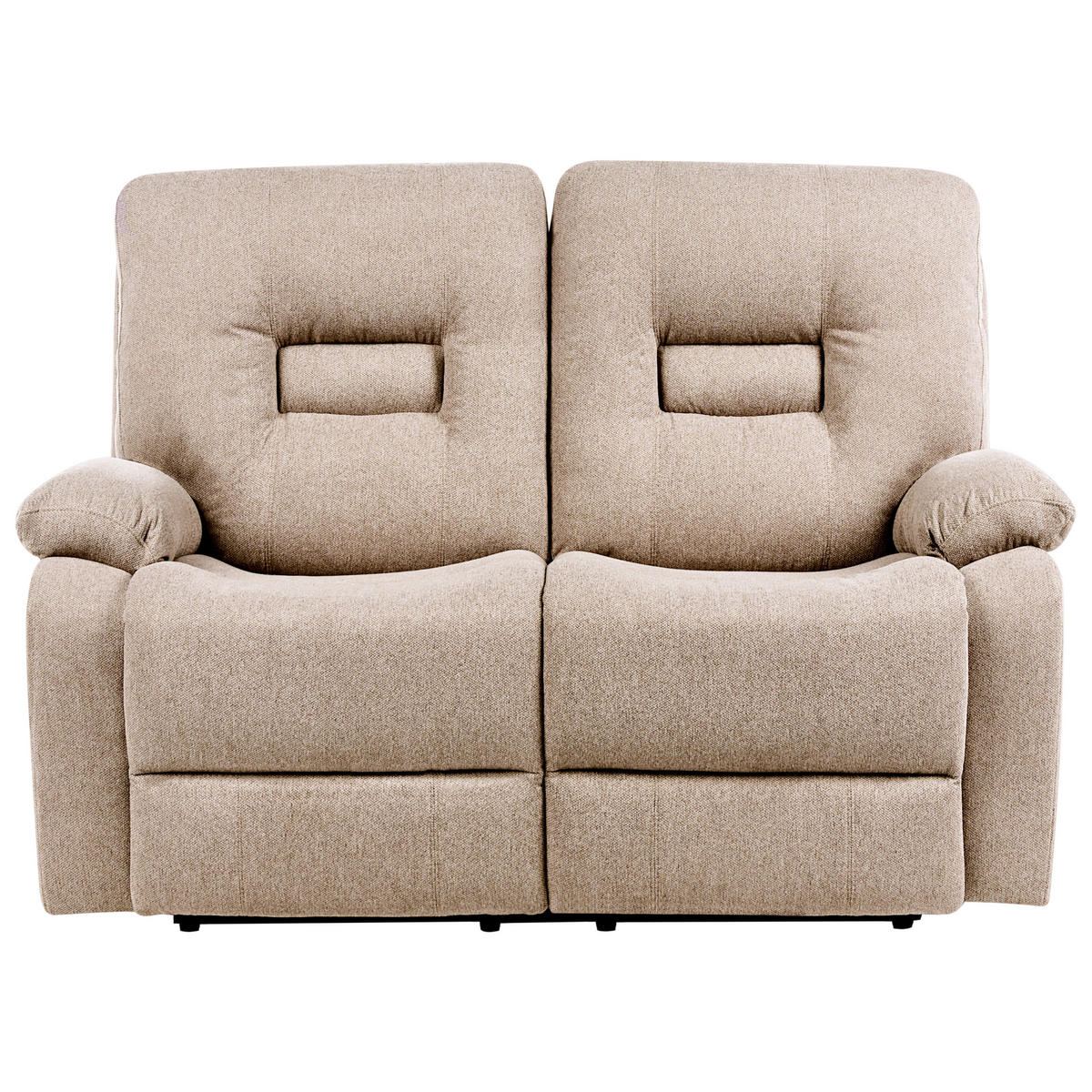 SOFA manuell verstellbar 2-Sitzer Stoff Beige Bergen - Beige/Schwarz, Textil (149/101/72cm) - Beliani