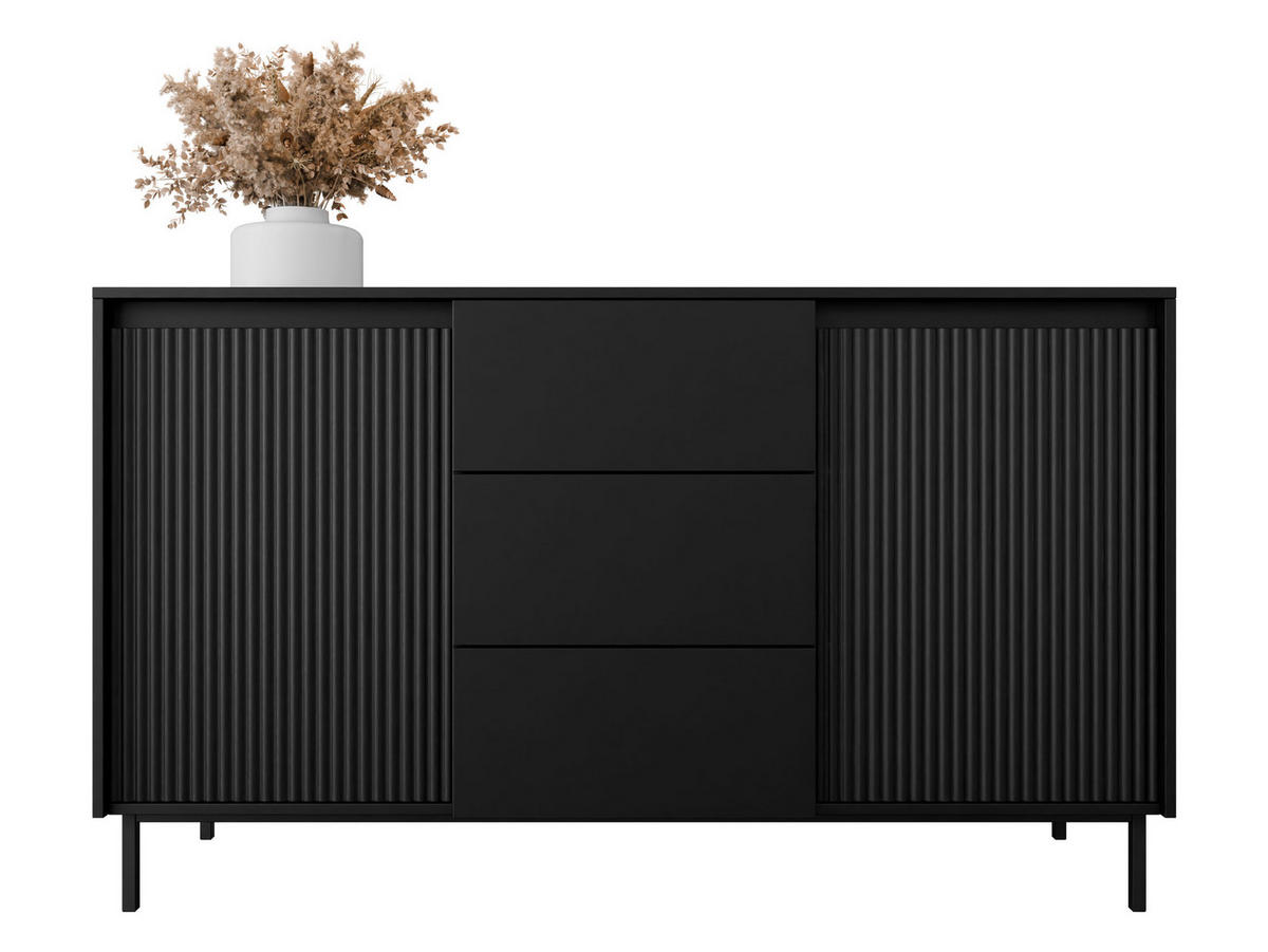 SIDEBOARD Ozmi 2D3SZ - Schwarz, Holzwerkstoff/Metall (153/90/50cm) - MIRJAN24