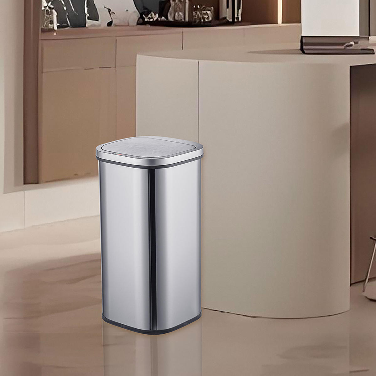 SENZOROVÝ kôš - strieborná, kov/plast (25/52.5/25cm) - Relaxdays