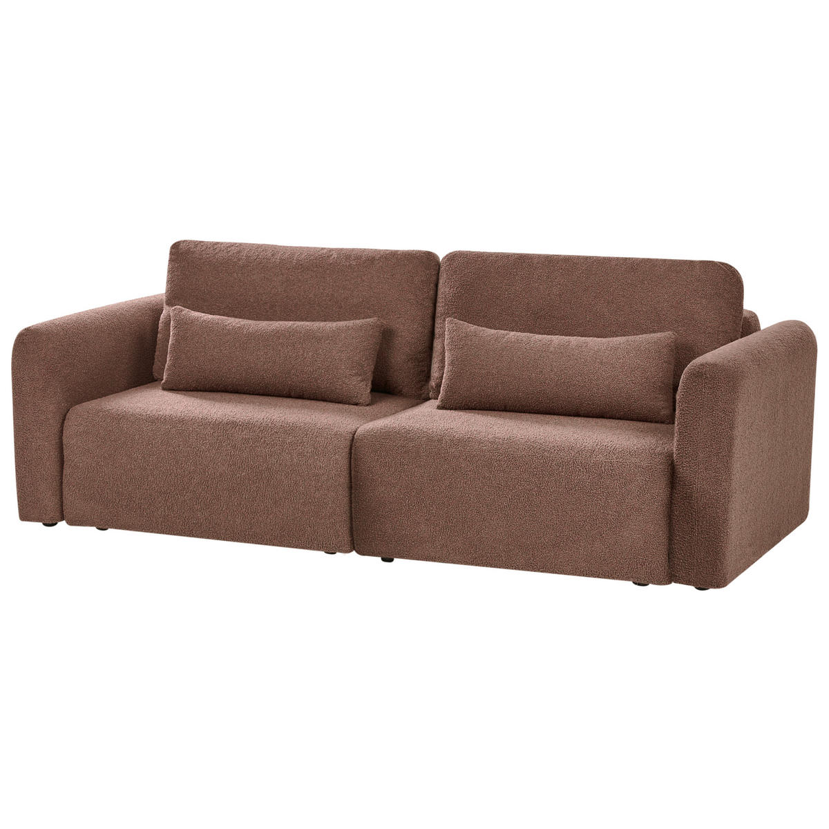 CANAPEA EXTENSIBILĂ cu 3 locuri bouclé maro cu spațiu de depozitare Vaxholm - maro, material textil (232/86/87cm) - Beliani