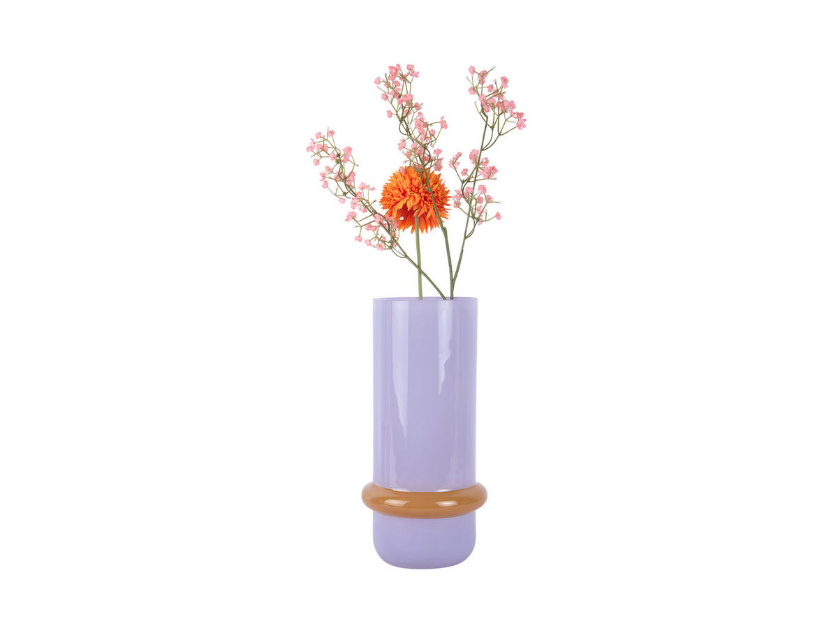 VASE Animado Anillo Large - Lila - 28 cm - Lila, Glas (13.5/28cm) - Present Time