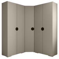 GARDEROBEN-SET 236,7/181,7/47 - Kaschmir/Schwarz, Holz/Kunststoff (181.7/236.7/47cm) - Abiks Möbel