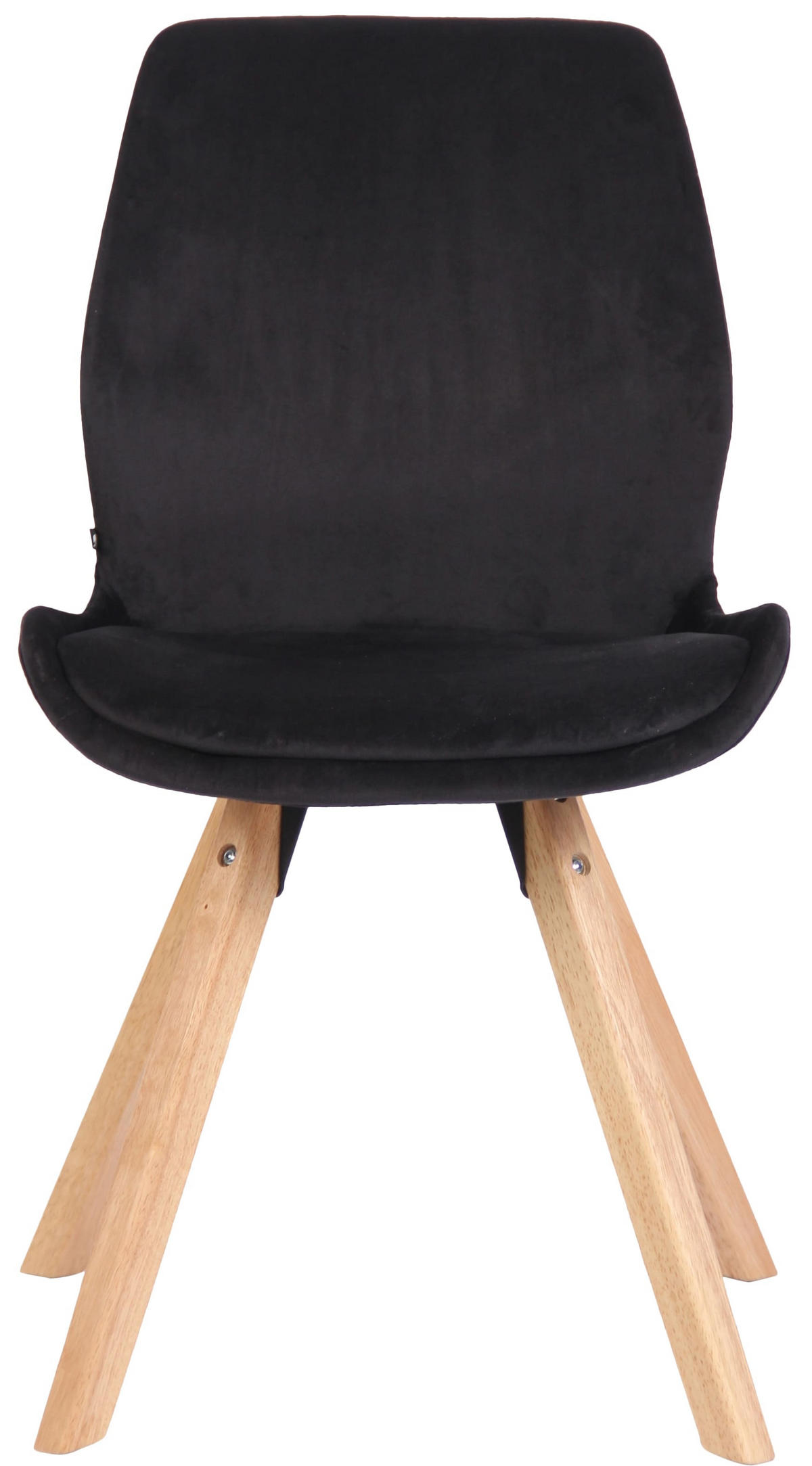 STUHL Samt schwarz - Eukalyptusholzfarben/Schwarz, Holz/Textil (49/87.5/58cm) - CLP