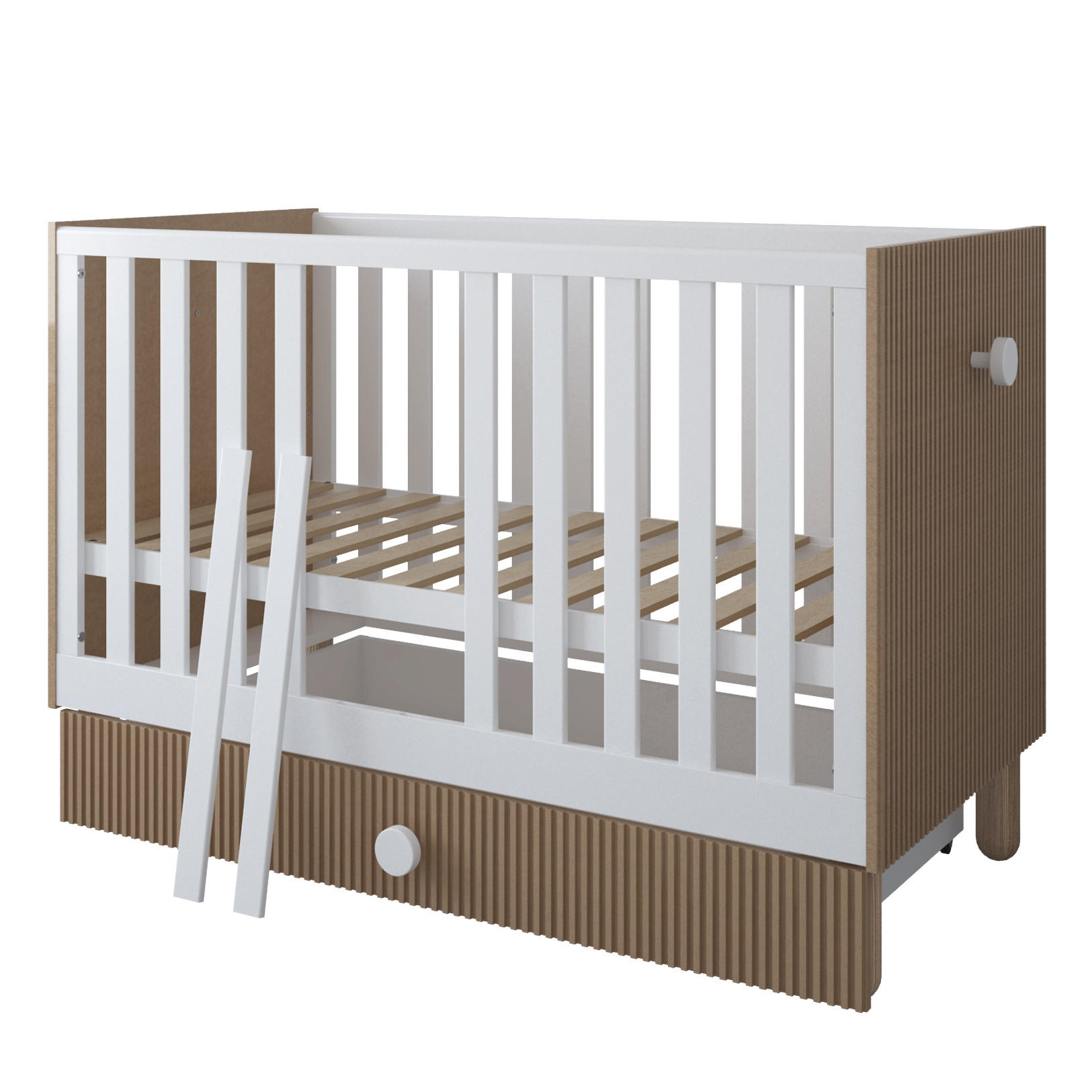 GITTERBETT Bebella - Weiß, Naturmaterialien (60/120cm) - kiki design