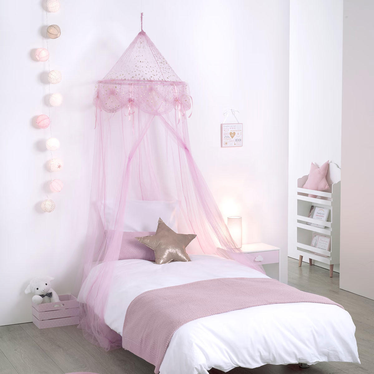 BALDACHIN 60/60/250 cm - Rosa, Textil - Atmosphera for kids