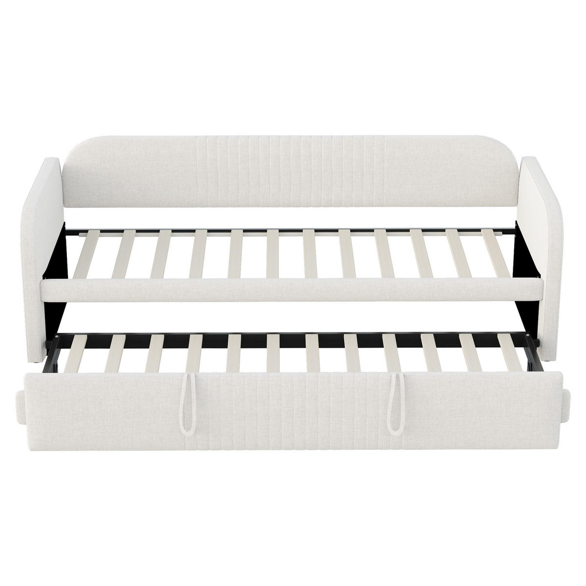 SCHLAFSOFA Multifunktional mit Lattenrost Beige 90/190 cm - Beige, Leder (200.5/86/99cm) - OKWISH