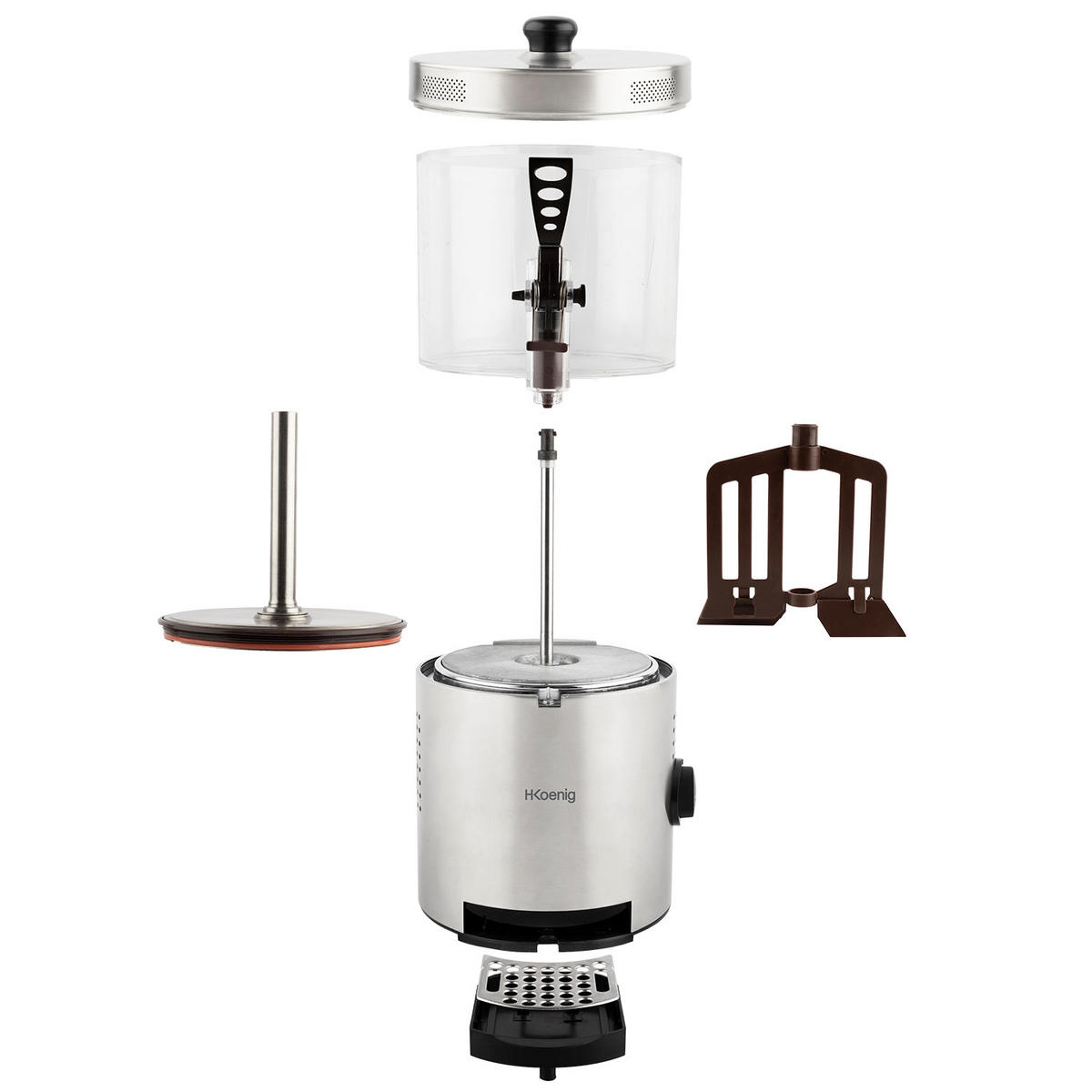 SCHOKOLADEN-SPENDER SHK800, Silber, 3L - Grau, Metall (21/41/26cm) - HKoenig