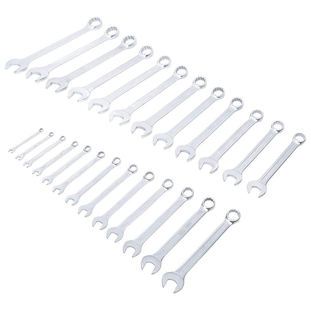 RINGMAULSCHLÜSSEL-SATZ, Zollgrößen, 25-teilig, 1/4"-1.1/4" - Multicolor, Kunststoff (375/175/175cm) - BGS technic