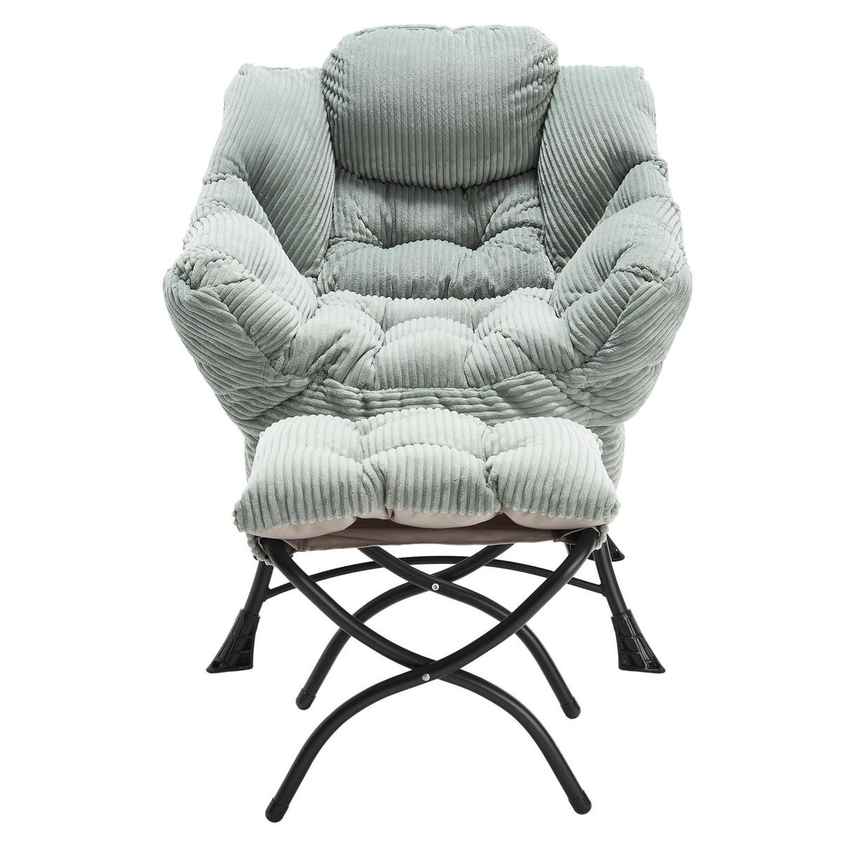 POLSTERSESSEL 70/64/95 cm mit Hocker und Seitentasche in Hellgrün - Hellgrün, Textil (69.9/95/64cm) - BEAOK